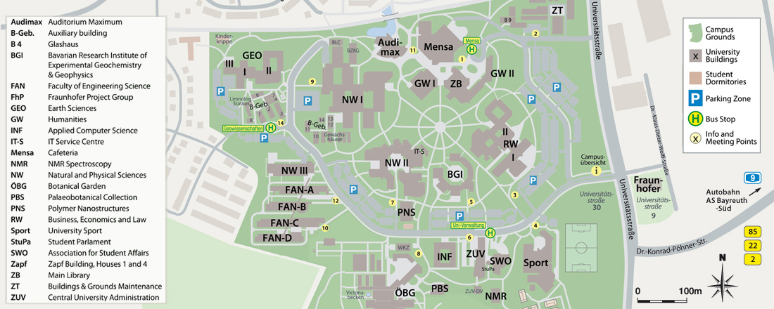 Plan of the campus